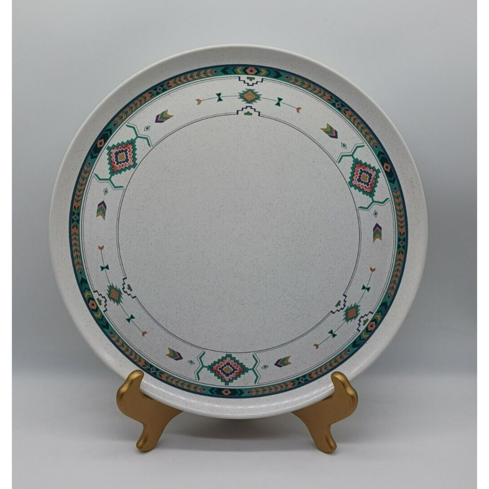 12.5" Cake Plate Studio Nova Adirondack Mauve Geen Aztec Southwestern Y2201